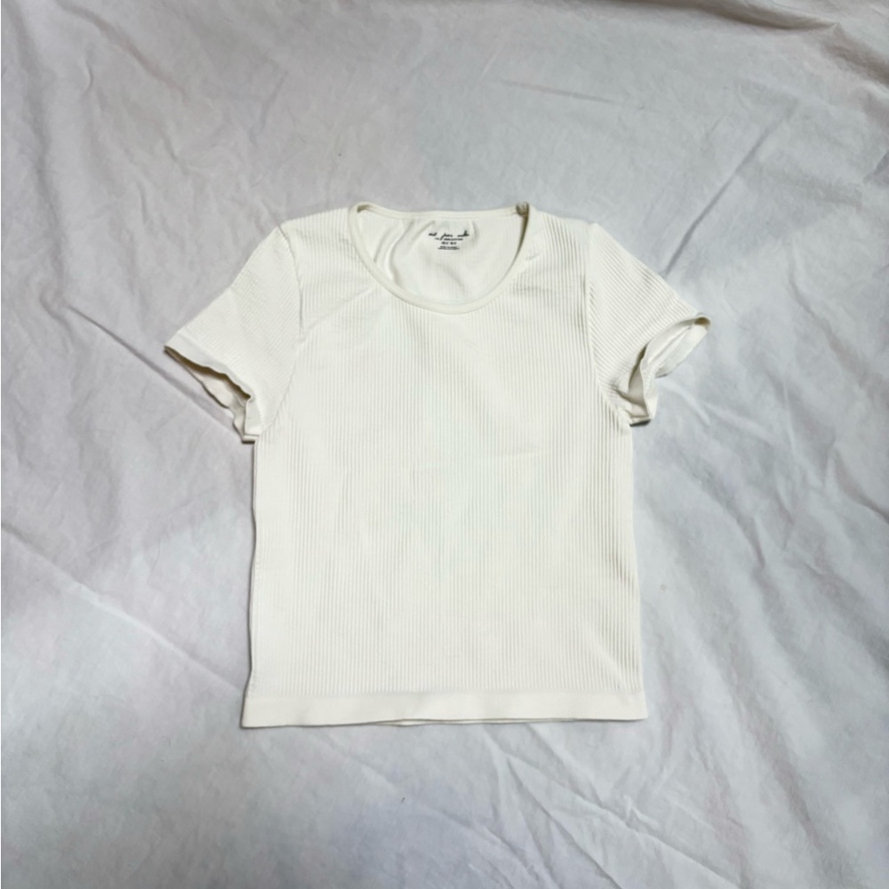 Urban Outfitters Cream Ribbed crop top